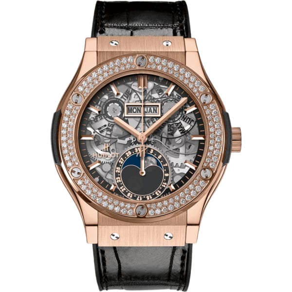 Hublot Classic Fusion Aerofusion Moonphase King Gold Diamonds
