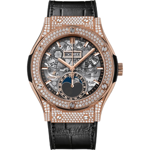 Hublot Classic Fusion Aerofusion Moonphase King Gold Pavé