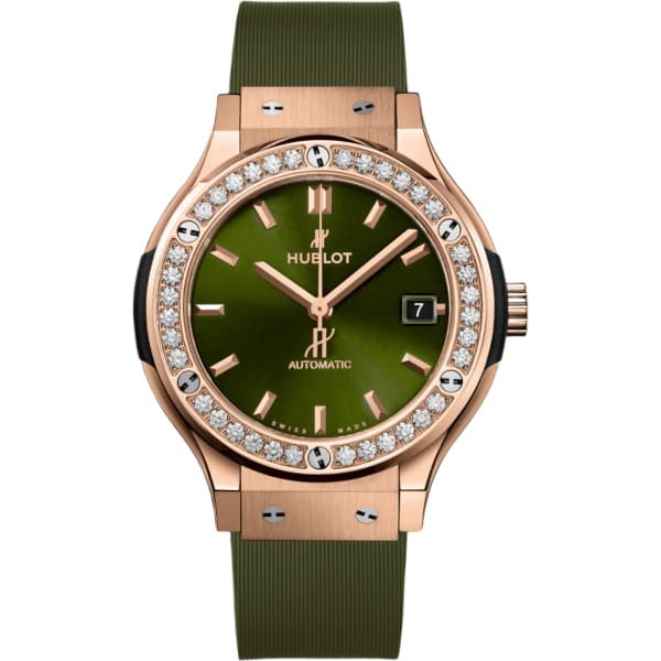 Hublot Classic Fusion King Gold Green Diamonds