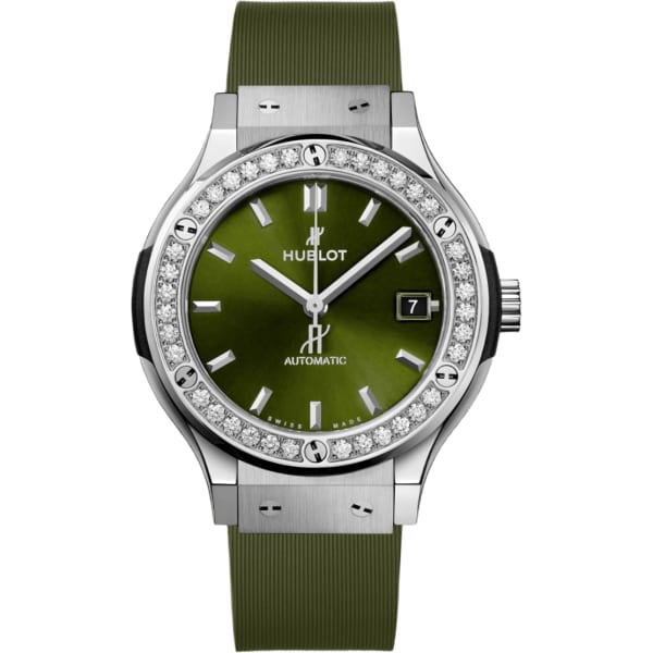 Hublot Classic Fusion Titanium Green Diamonds
