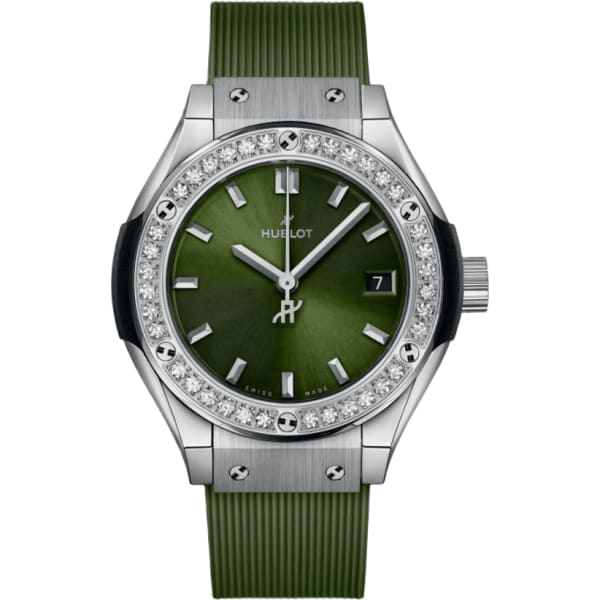 Hublot Classic Fusion Titanium Green Diamonds