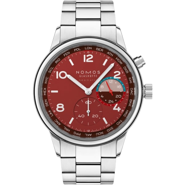 Nomos Glashütte Club Sport Neomatik Worldtimer Magma