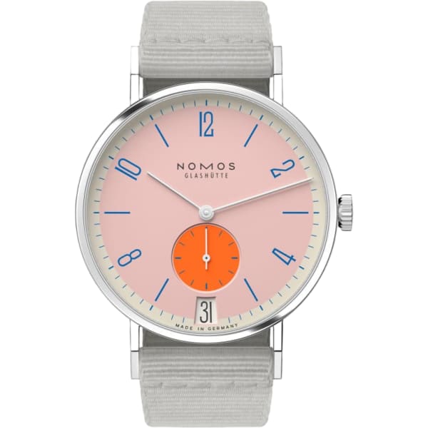 Nomos Glashütte Tangente 38 Date Flamingopink