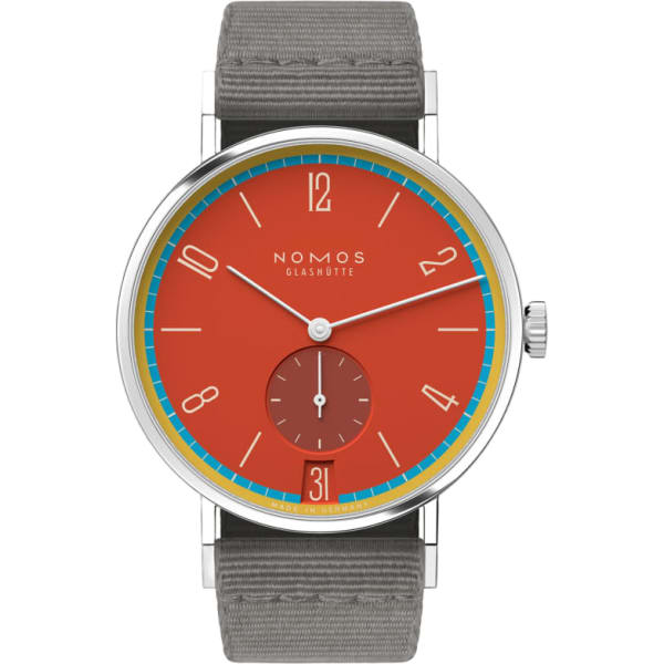 Nomos Glashütte Tangente 38 Date Ziegelblau