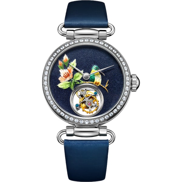 Seagull Embroidery Dial Off-Center Tourbillon