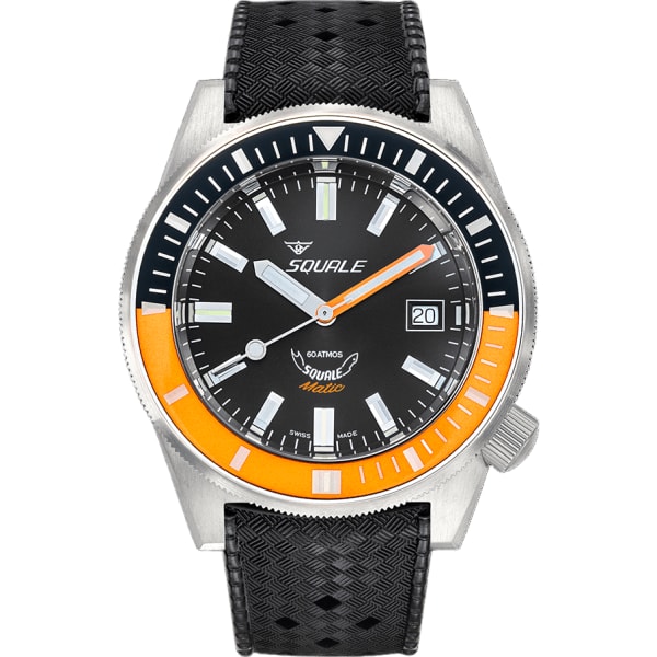 Squale Matic Satin Orange Rubber