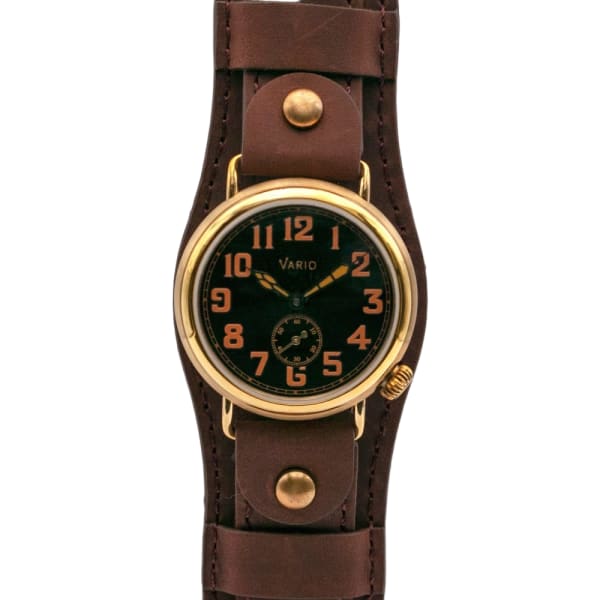Vario 1918 Trench Brass Black Dial with Orange Lum