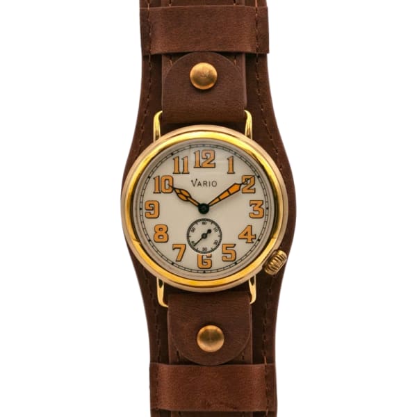 Vario 1918 Trench Brass Cream Dial with Orange Lume