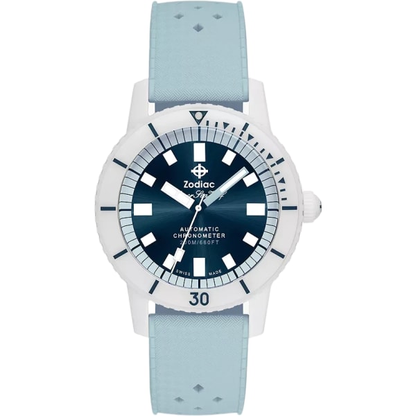 Zodiac Super Sea Wolf Ceramic Compression Diver Automatic Rubber Strap Watch