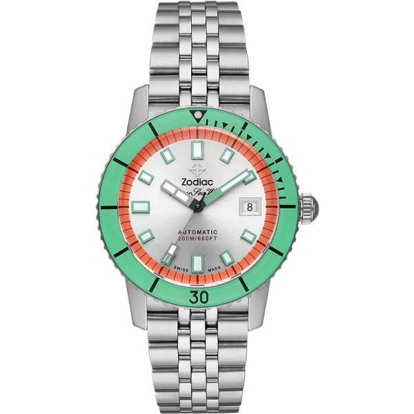 Zodiac Super Sea Wolf Compression Diver Automatic Stainless Steel Watch