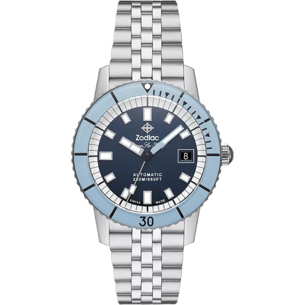 Zodiac Super Sea Wolf Compression Diver Automatic Stainless Steel Watch