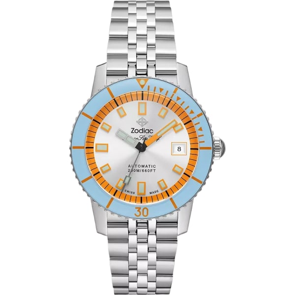 Zodiac Super Sea Wolf Compression Diver Automatic Stainless Steel Watch