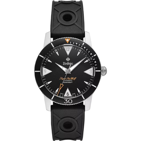 Zodiac Super Sea Wolf Skin Diver Automatic Rubber Strap Watch