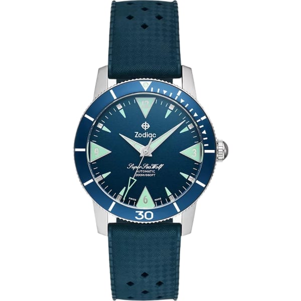 Zodiac Super Sea Wolf Skin Diver Automatic Rubber Strap Watch