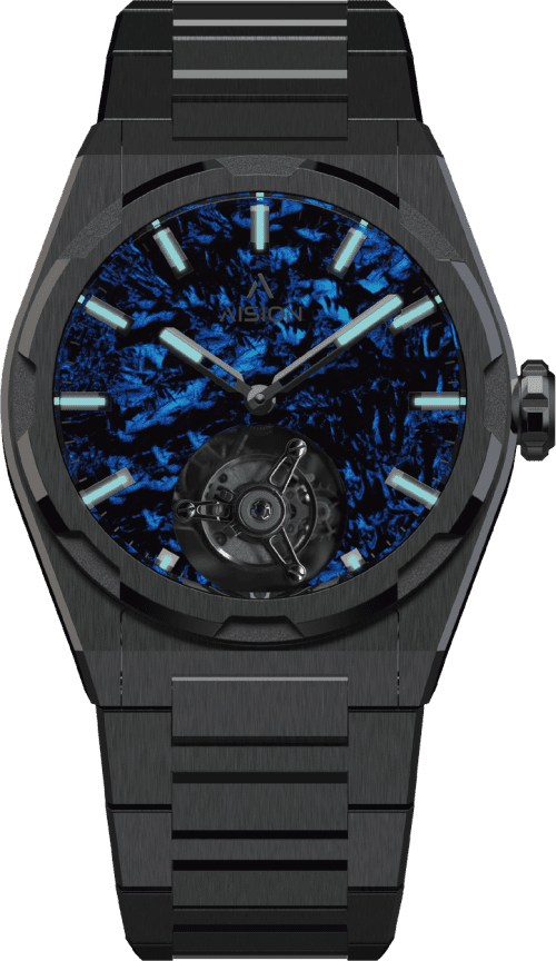 AISION TOURBILLON - LUMED FORGED CARBON FIBER DIAL - BLUE