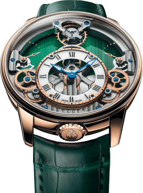 Arnold & Son Time Pyramid 42.5 Red Gold Malachite Edition