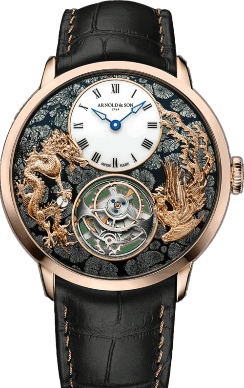 Arnold & Son Ultrathin Tourbillon Red Gold "Dragon & Phoenix"