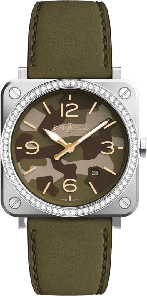 Bell & Ross Br S Green Camo Diamonds