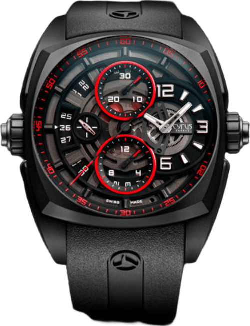 Cyrus Klepcys Skeleton Chronograph Dark & Red