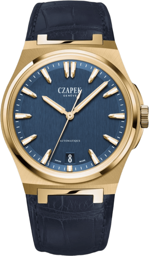 Czapek & Cie Antarctique Mount Erebus Deep Blue Yellow Gold And Alligator
