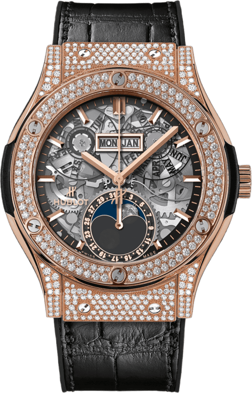 Hublot Classic Fusion Aerofusion Moonphase King Gold Pavé