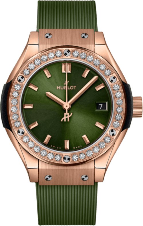 Hublot Classic Fusion King Gold Green Diamonds