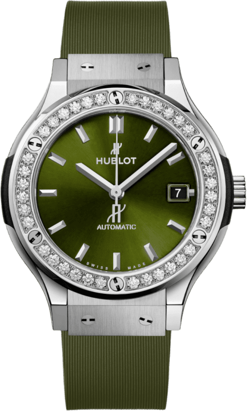Hublot Classic Fusion Titanium Green Diamonds