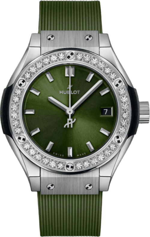 Hublot Classic Fusion Titanium Green Diamonds