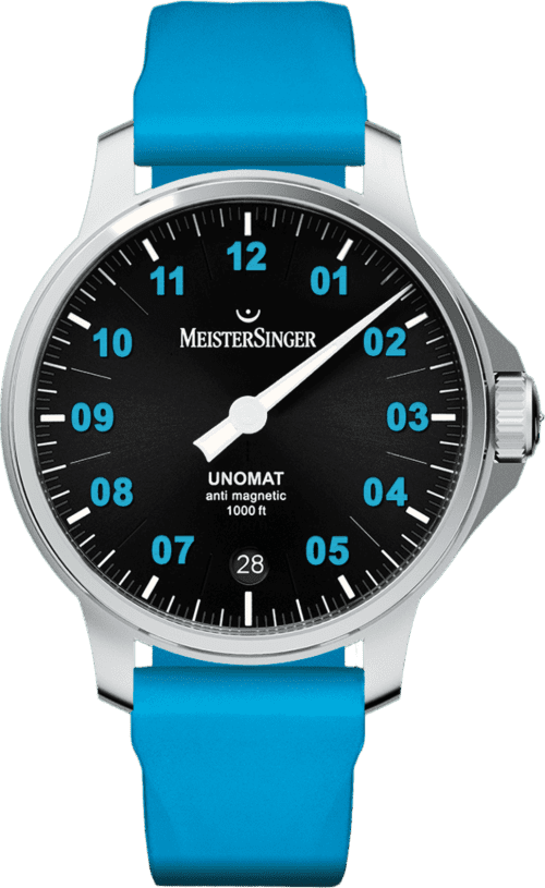 MeisterSinger Unomat - Black with Arctic Blue