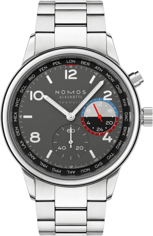 Nomos Glashütte Club Sport Neomatik Worldtimer Volcano