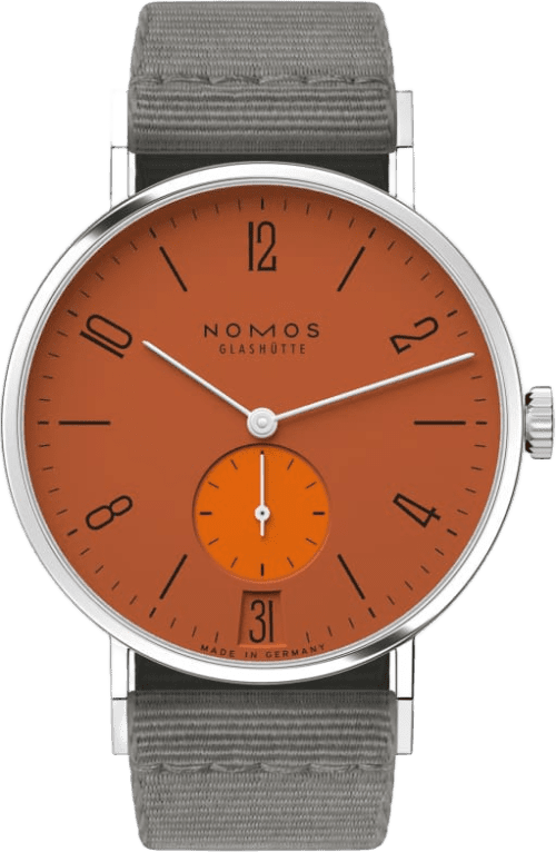 Nomos Glashütte Tangente 38 Date Poporange