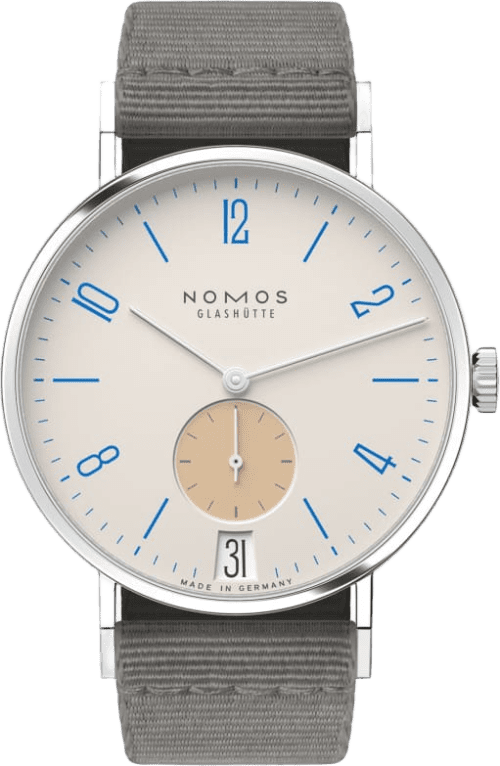 Nomos Glashütte Tangente 38 Date Schulhausweiß