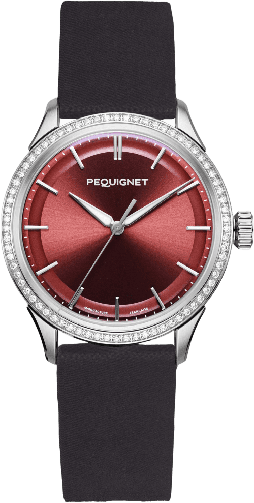 Pequignet Royale Paris 36mm Burgundy Diamond Bezel