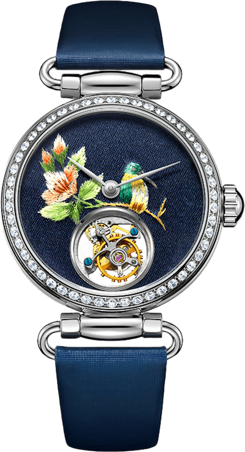 Seagull Embroidery Dial Off-Center Tourbillon