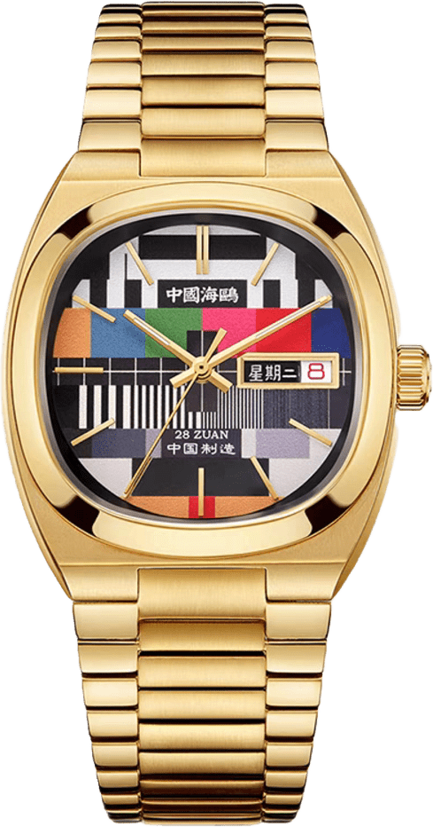 Seagull Vintage Gold Tv Mechanical Watch Tuesday Special Edition Casual Fashion