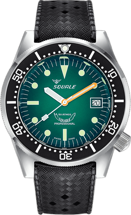 Squale 1521 Green Ray Rubber