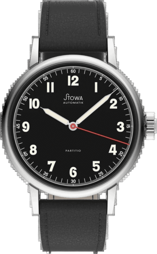 Stowa Partitio Classic black with red seconds hand