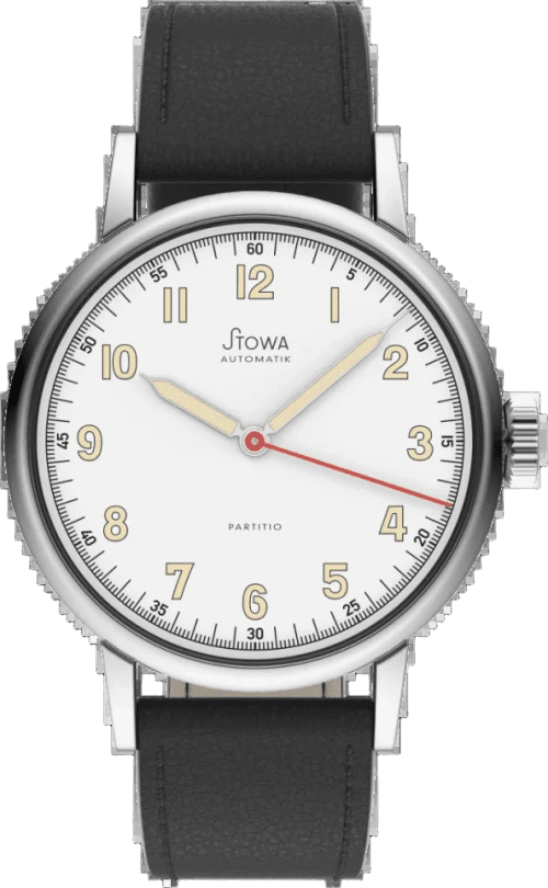 Stowa Partitio Classic white with red seconds hand