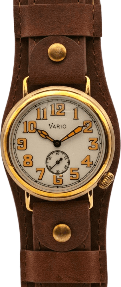 Vario 1918 Trench Brass Cream Dial with Orange Lume