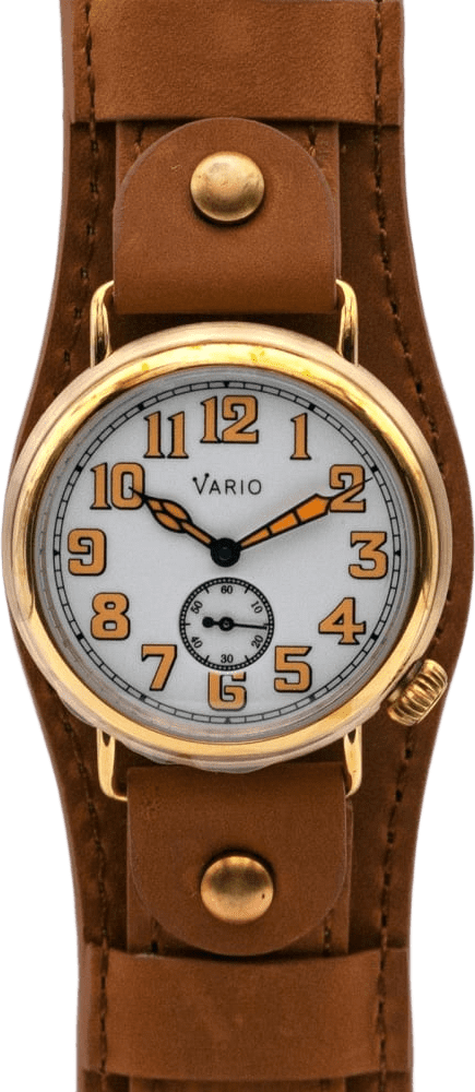 Vario 1918 Trench Brass White Dial with Orange Lume