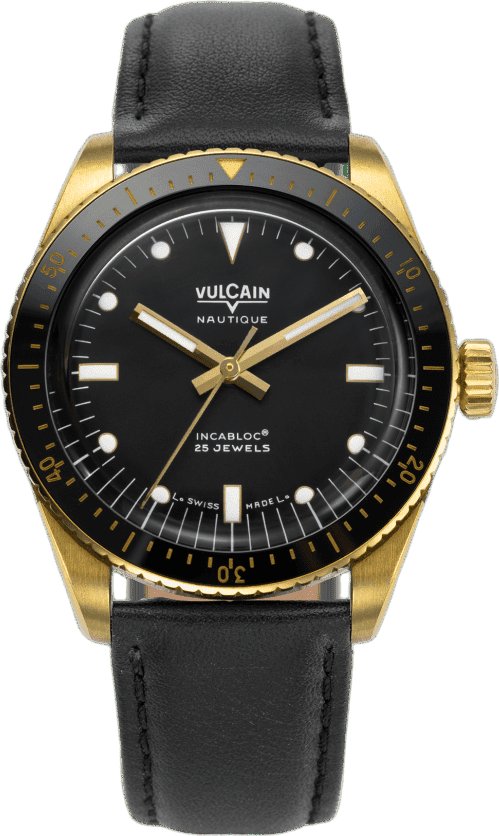 Vulcain Skindiver Nautique - Gold & Black