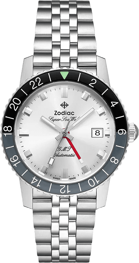 Zodiac Super Sea Wolf Gmt Automatic Stainless Steel Watch