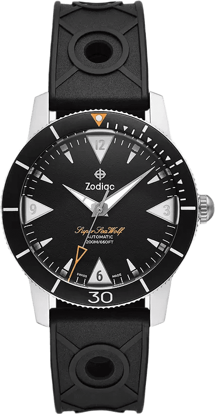 Zodiac Super Sea Wolf Skin Diver Automatic Rubber Strap Watch