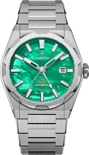 AISION HANG GMT - Green MOP Dial