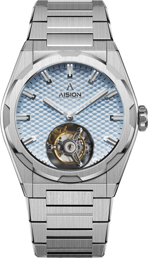 AISION Tourbillon - Hexagonal Pyramid Seamless Dial - Ice Blue