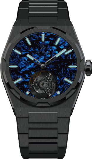 AISION TOURBILLON - LUMED FORGED CARBON FIBER DIAL - BLUE