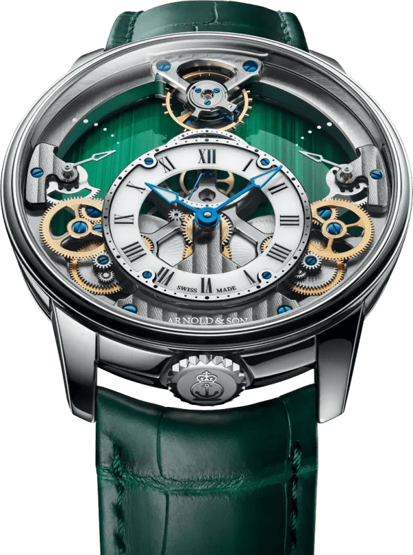 Arnold & Son Time Pyramid 42.5 Platinum Malachite Edition