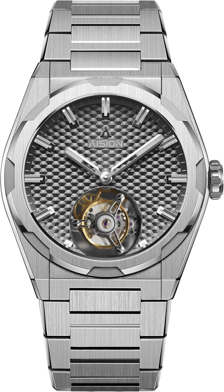 AISION Tourbillon - Hexagonal Pyramid Seamless Dial - Gunmetal