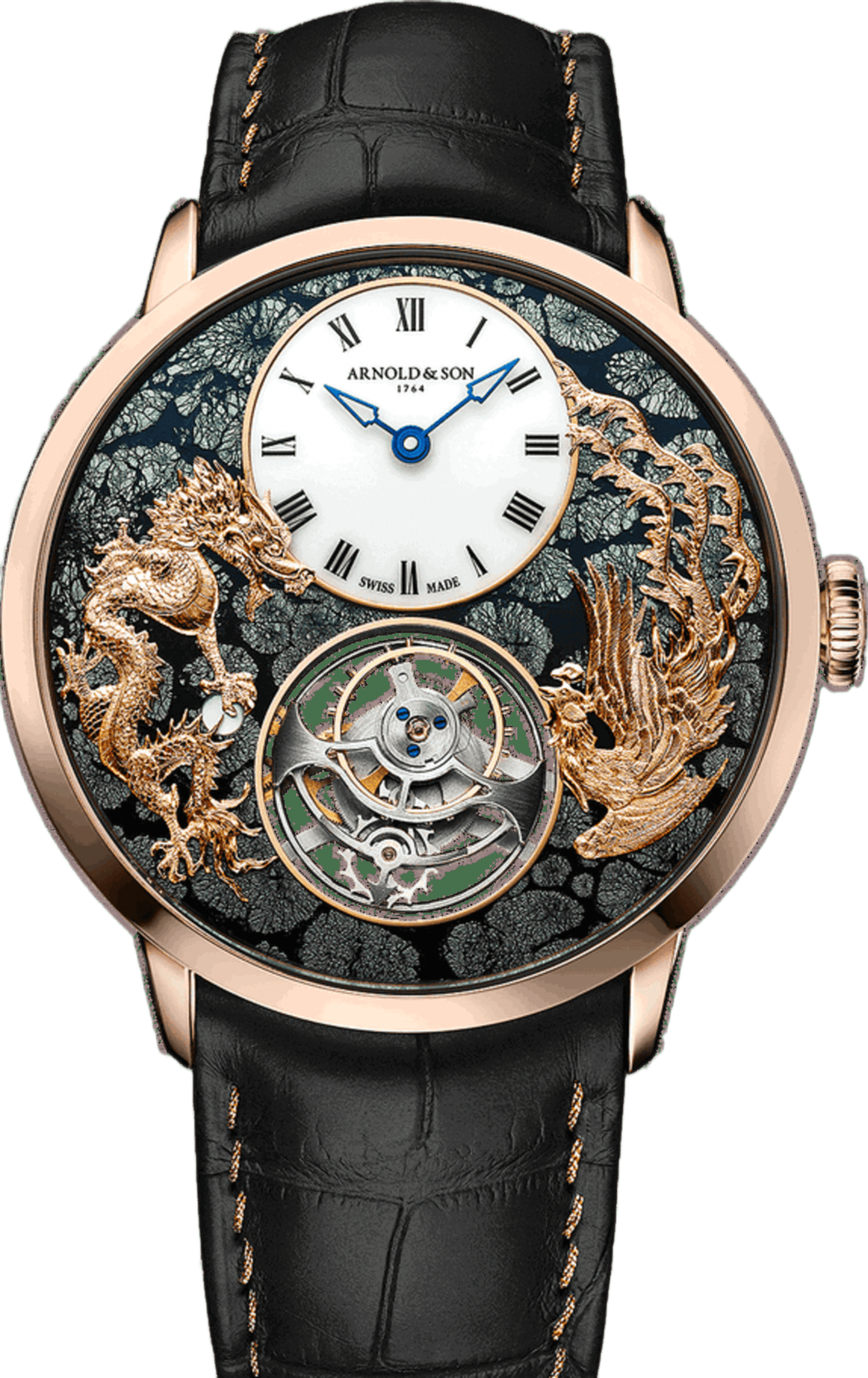 Arnold & Son Ultrathin Tourbillon Red Gold "Dragon & Phoenix"