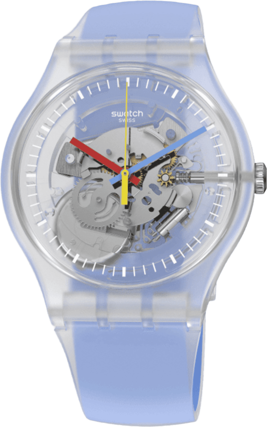 Swatch Monthly Drops Clearly Blue Striped